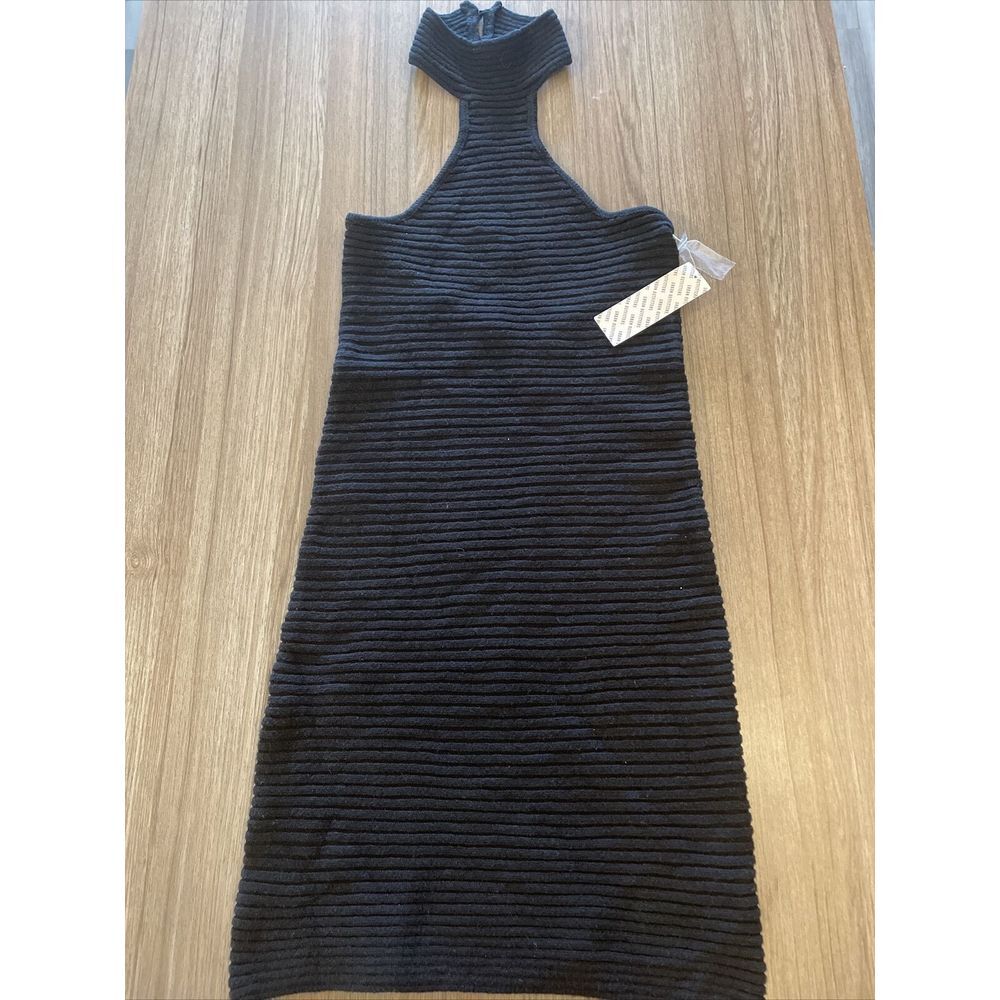 Urban Outfitters UO Claudia Cut-In Mock Neck Sweater Dress Black XS MSRP $59 NWT - Picture 5 of 14